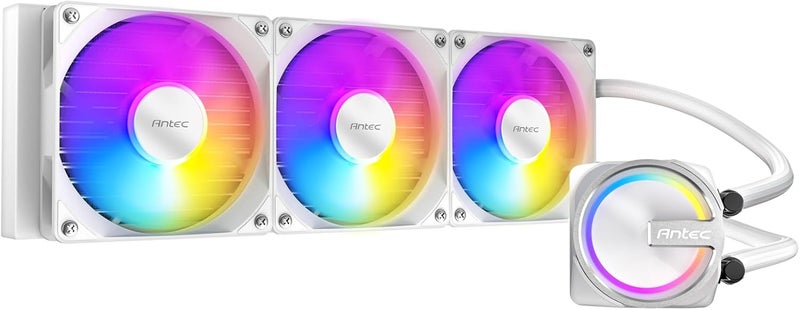 ANTEC Skeleton 360 ARGB White Liquid CPU Cooler, 360mm Radiator, High-Performance Pump, 3 x 120mm PWM ARGB Fans, Copper Base, Intel LGA 115X/1200/1700/20XX, AMD AM4/AM5, White - Image 1